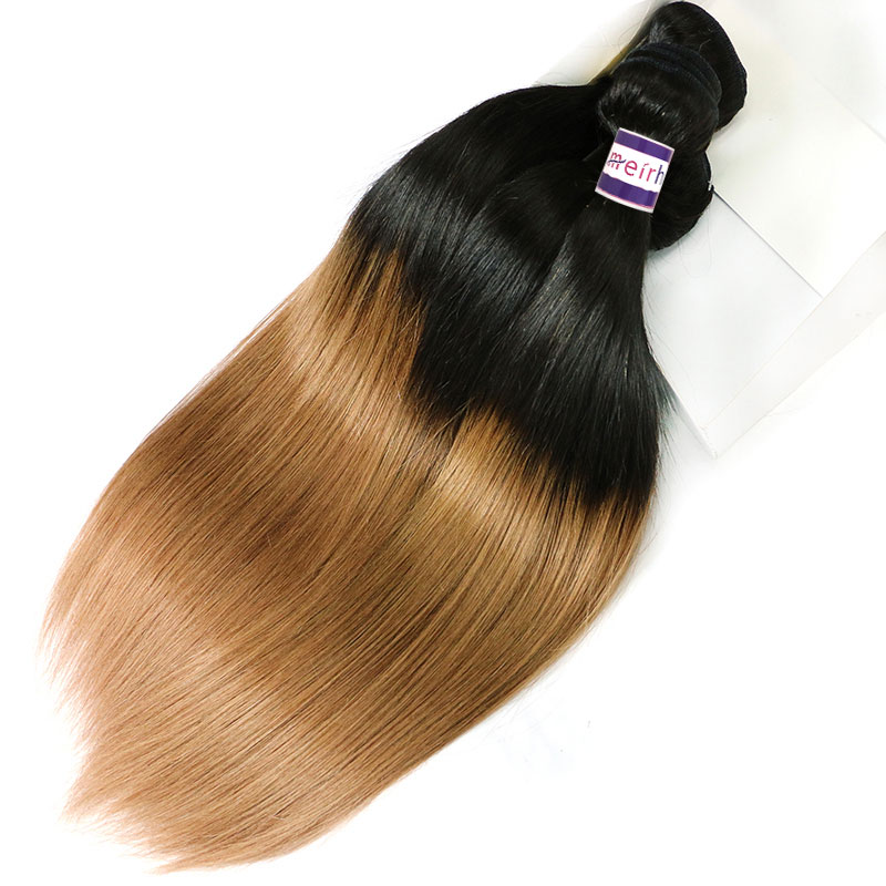 ombre hair straight brazilian dark brown ombre 1B/30 Color